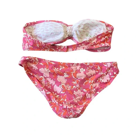 Lilly Pulitzer pink floral bikini size XS - Picture 2 of 5